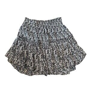 Misa Los Angeles Willa Ruffle Pull On Mini Skirt Snakeskin Ditzy Floral Sz XS